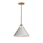 Maxim Lighting 25229LFGNAB Lucas Single Pendant in Light French Gray / Natural Aged Brass