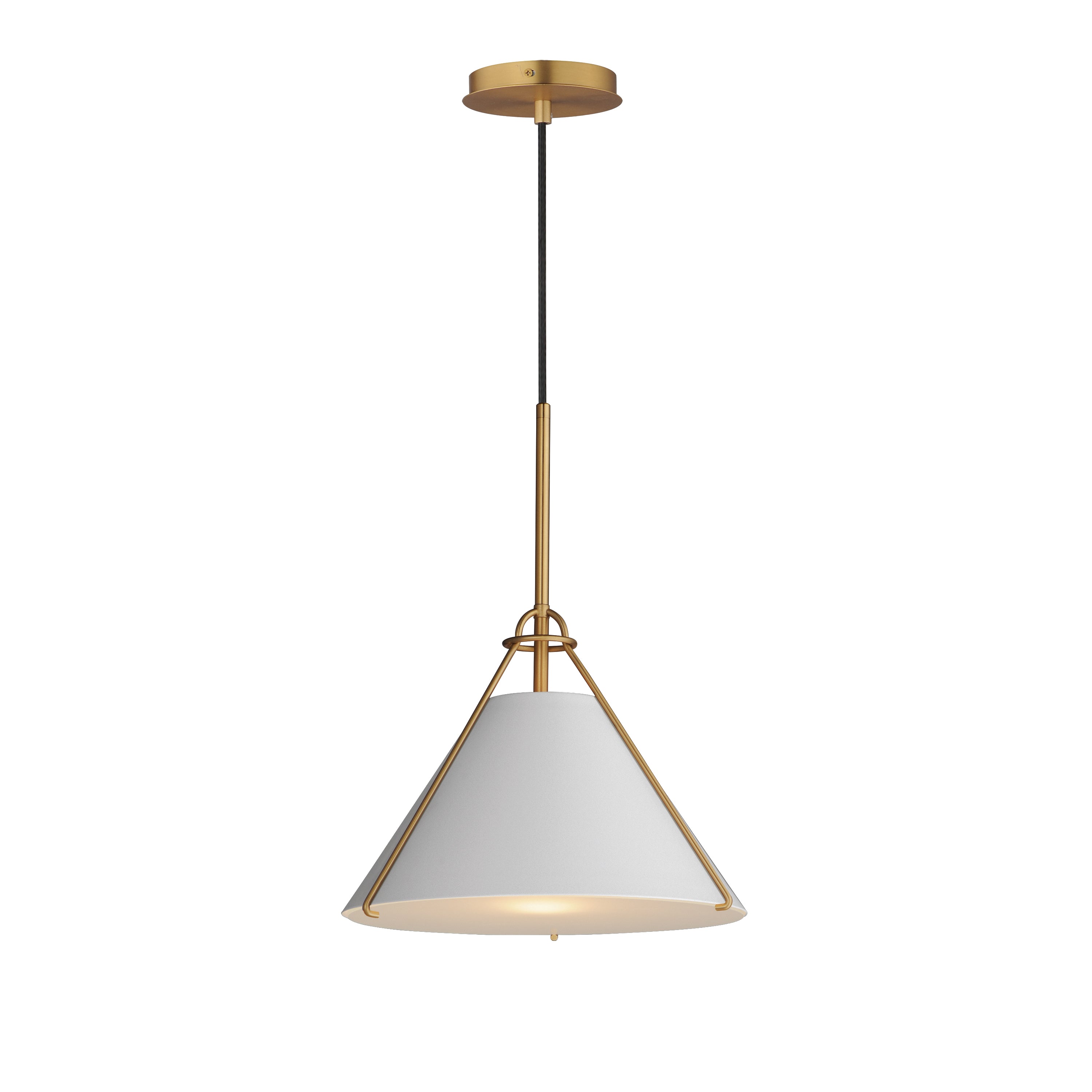 Maxim Lighting 25229LFGNAB Lucas Single Pendant in Light French Gray / Natural Aged Brass