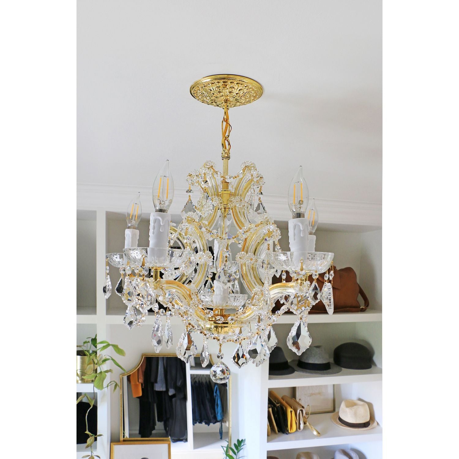 Crystorama - 4405-GD-CL-MWP - Six Light Mini Chandelier - Maria Theresa - Gold