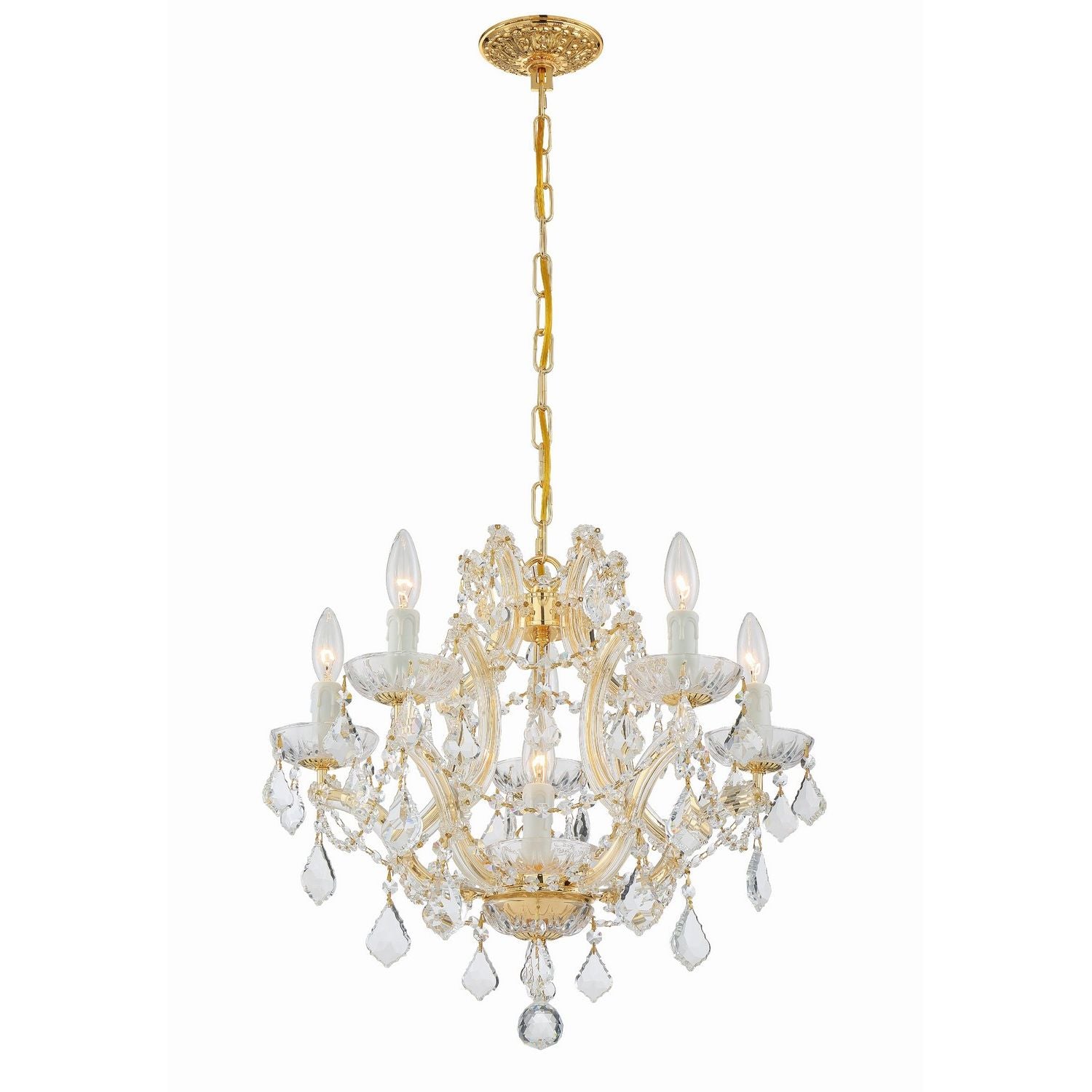 Crystorama - 4405-GD-CL-MWP - Six Light Mini Chandelier - Maria Theresa - Gold