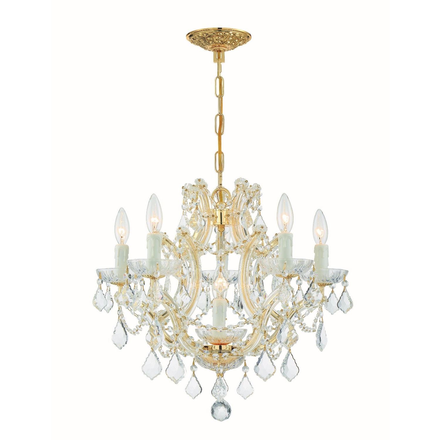 Crystorama - 4405-GD-CL-MWP - Six Light Mini Chandelier - Maria Theresa - Gold