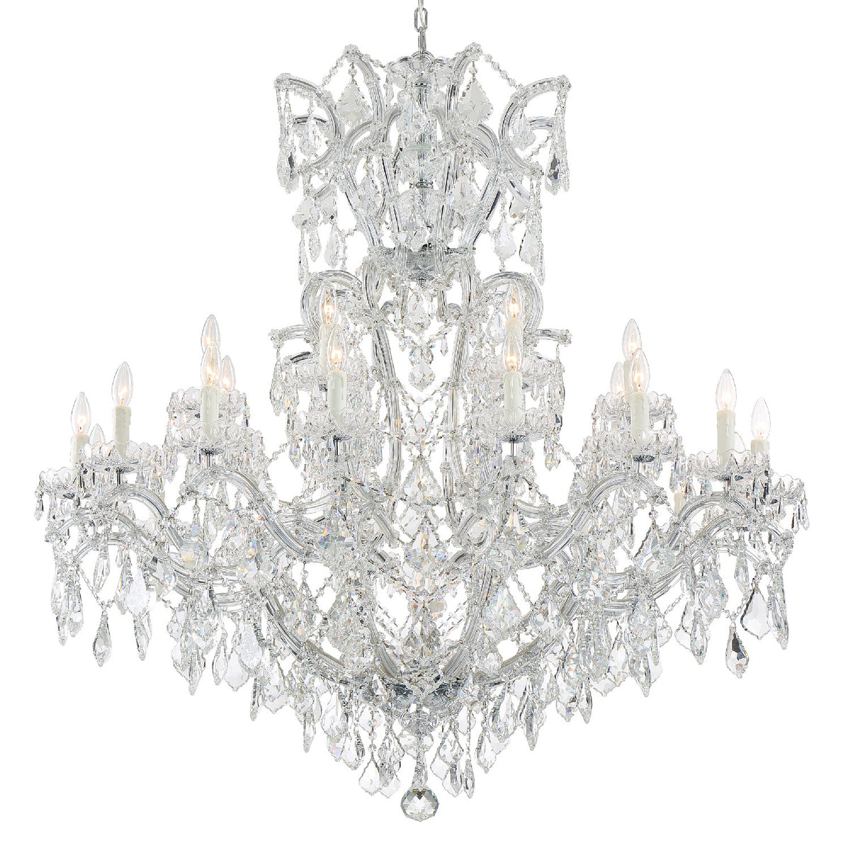 Crystorama - 4424-CH-CL-SAQ - 25 Lumière Suspendu - Maria Theresa - Chrome poli
