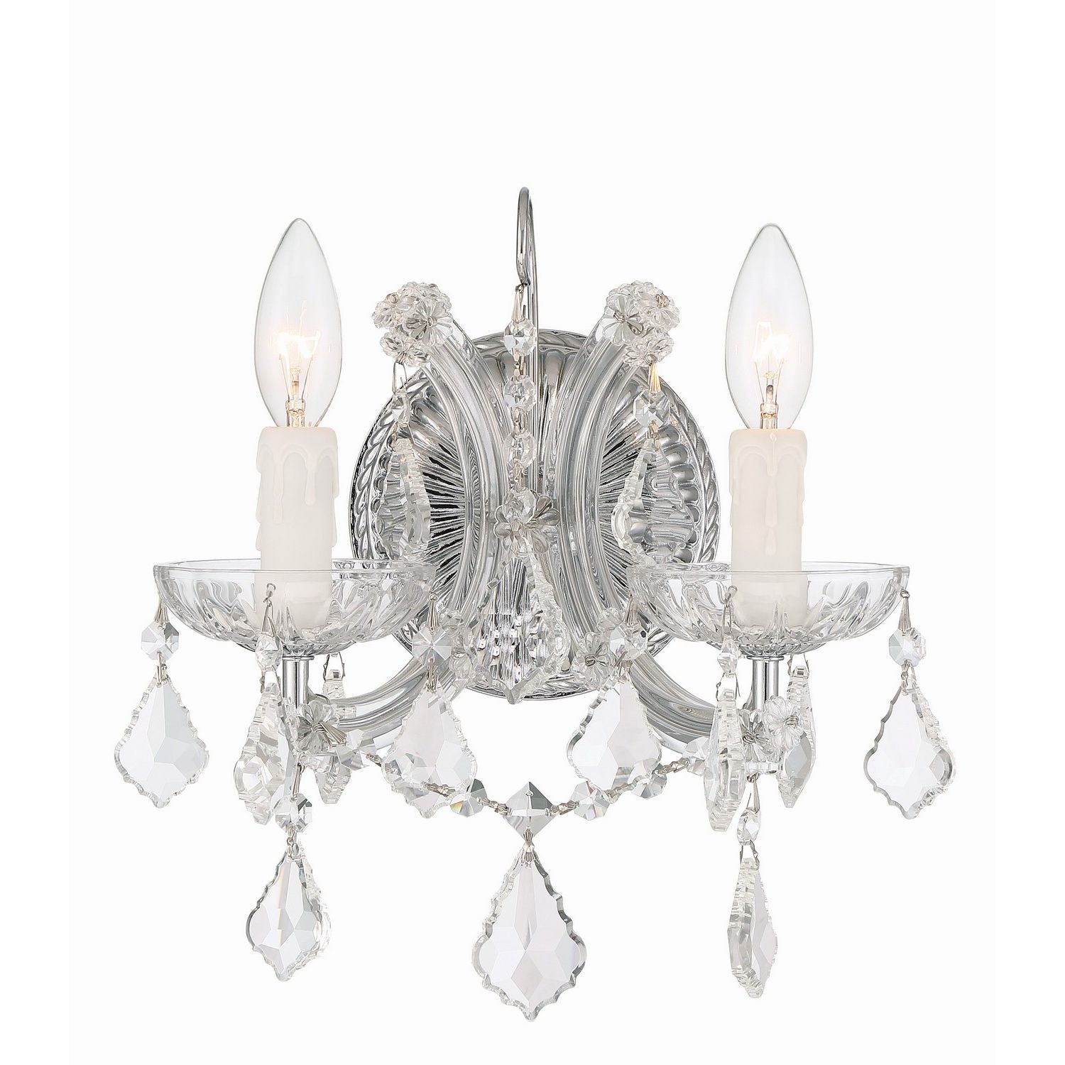 Crystorama - 4472-CH-CL-SAQ - Two Light Wall Sconce - Maria Theresa - Polished Chrome