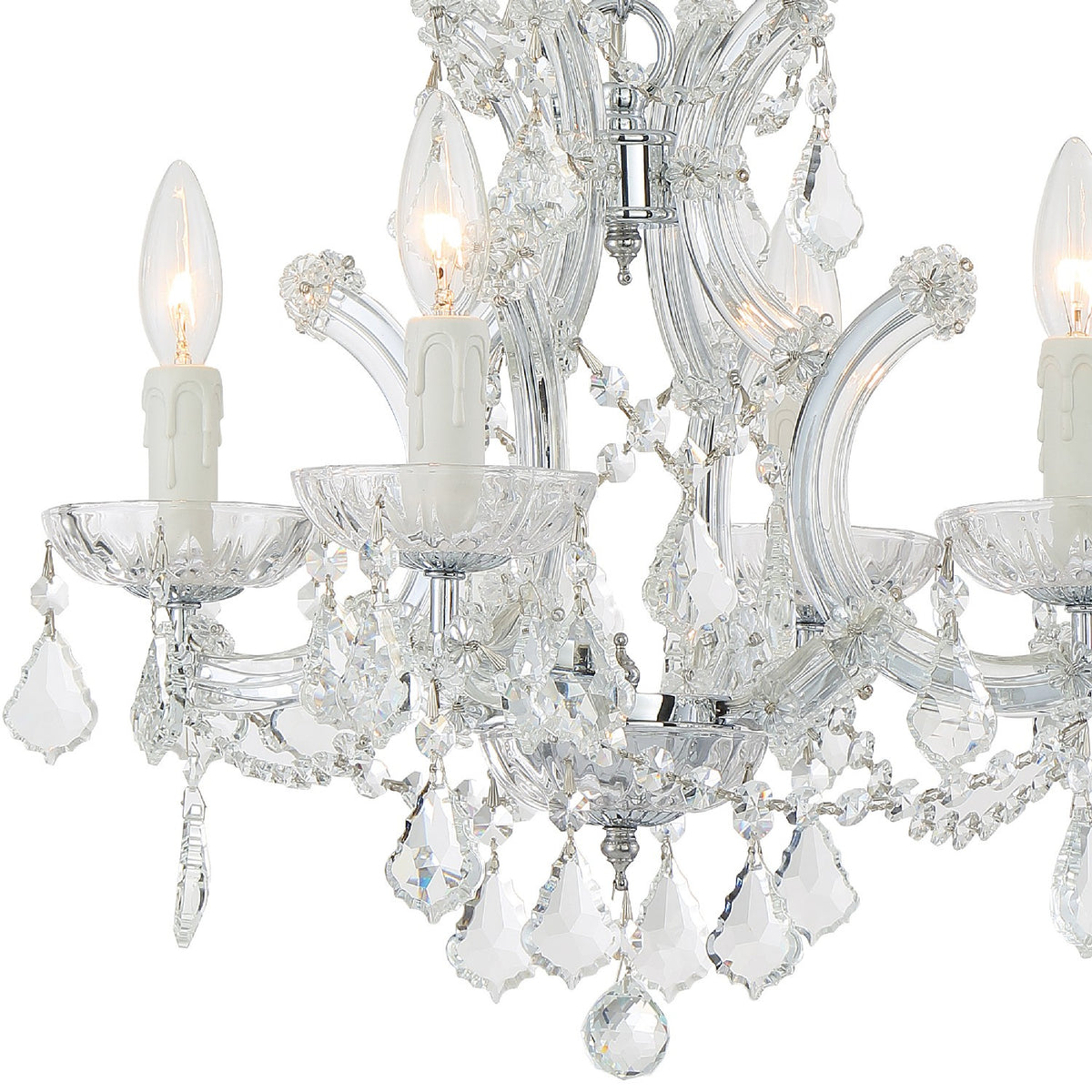Crystorama - 4474-CH-CL-S - Mini lampe à quatre lumières Suspendu - Maria Theresa - Chrome poli