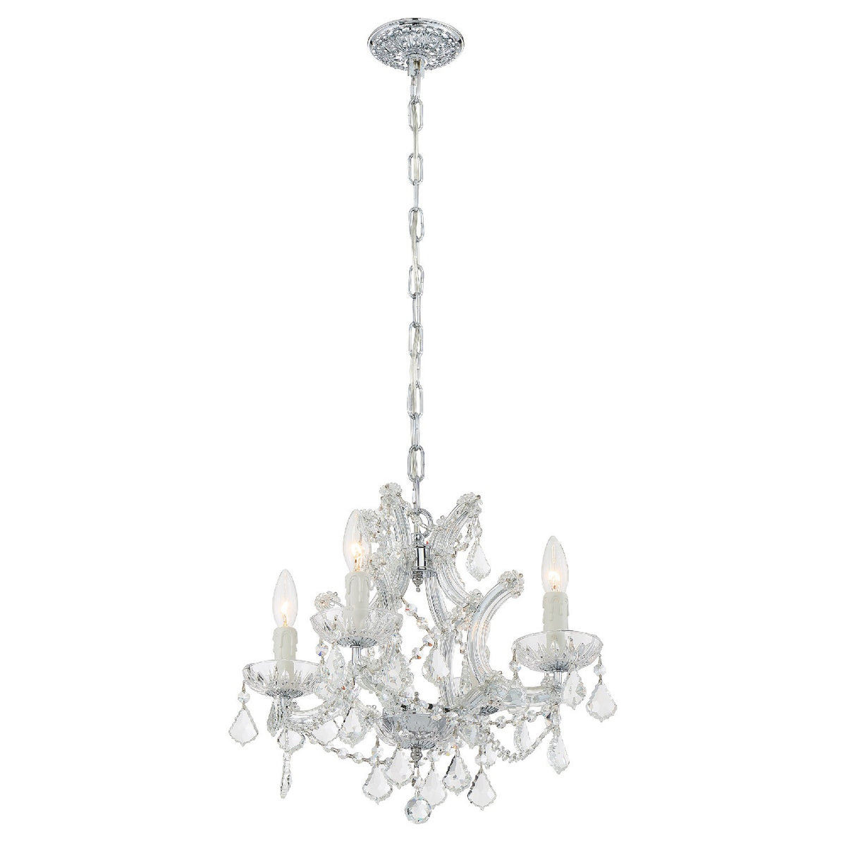 Crystorama - 4474-CH-CL-SAQ - Mini lampe à quatre lumières Suspendu - Maria Theresa - Chrome poli