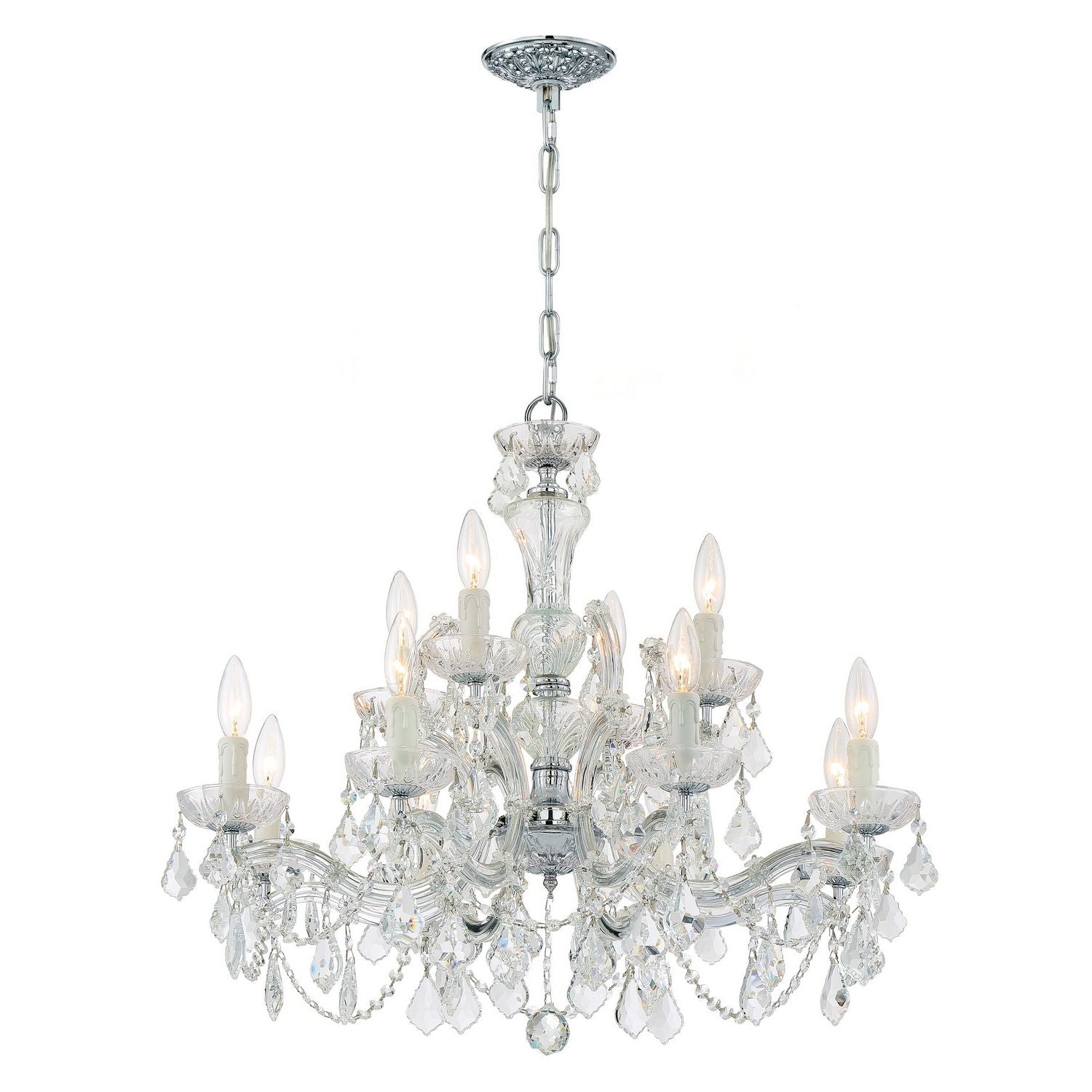 Crystorama - 4479-CH-CL-SAQ - 12 Light Chandelier - Maria Theresa - Polished Chrome