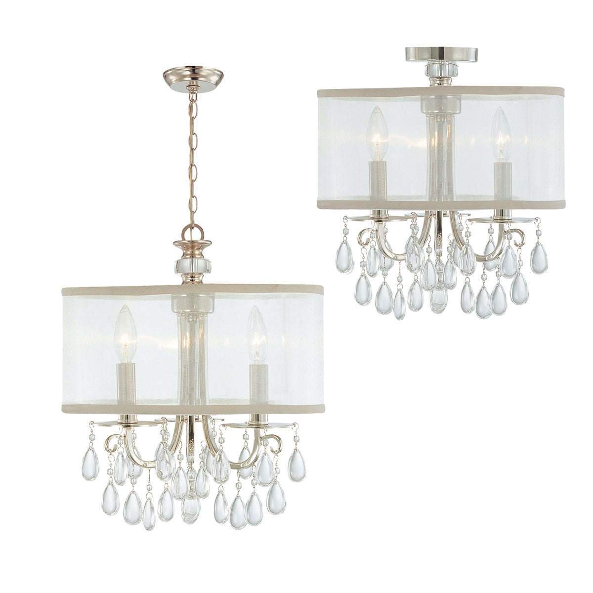 Crystorama - 5623-CH - Mini lampe à trois lumières Suspendu - Hampton - Chrome poli