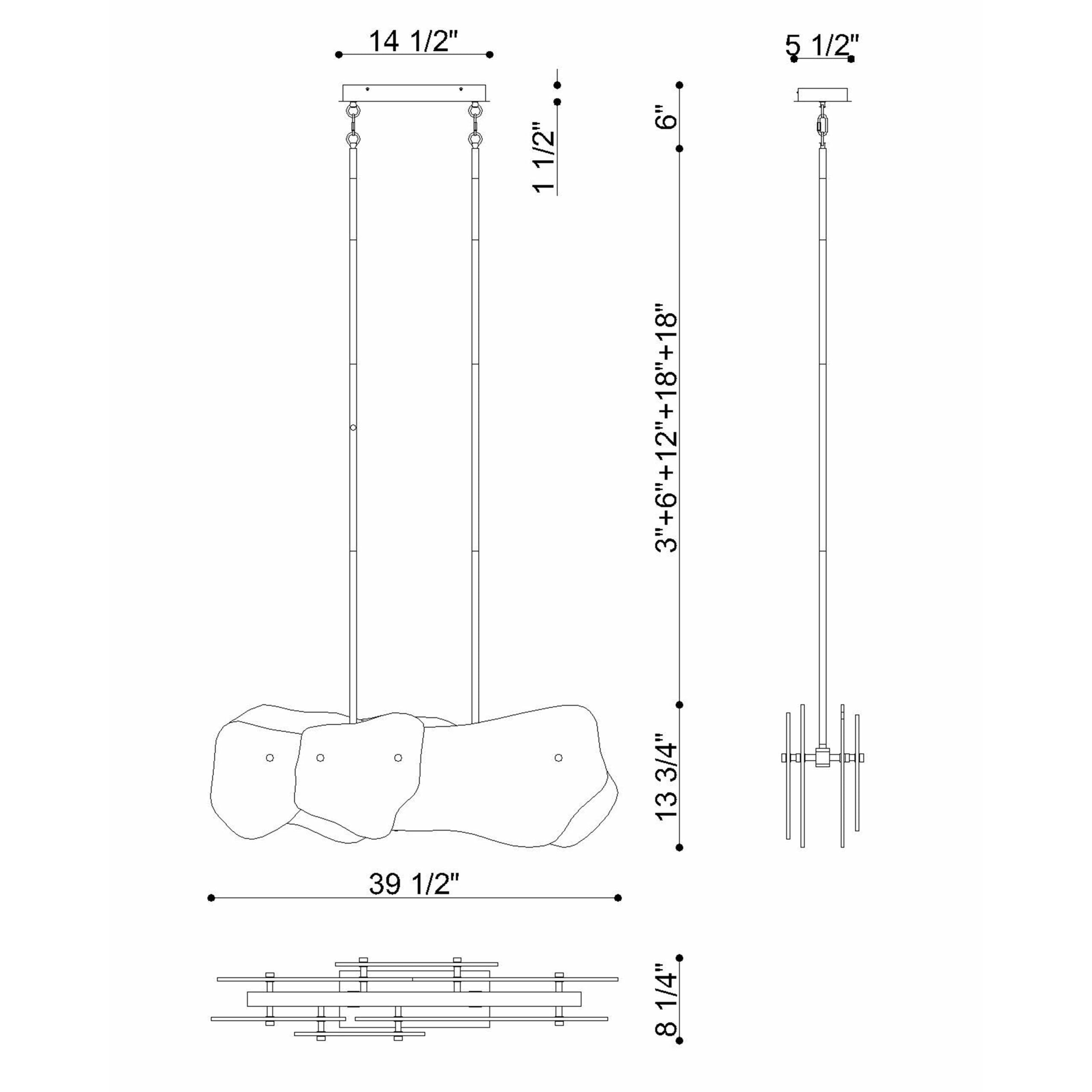 Europhase 50462-018 Grotto LED Linéaire Suspendu en nickel poli