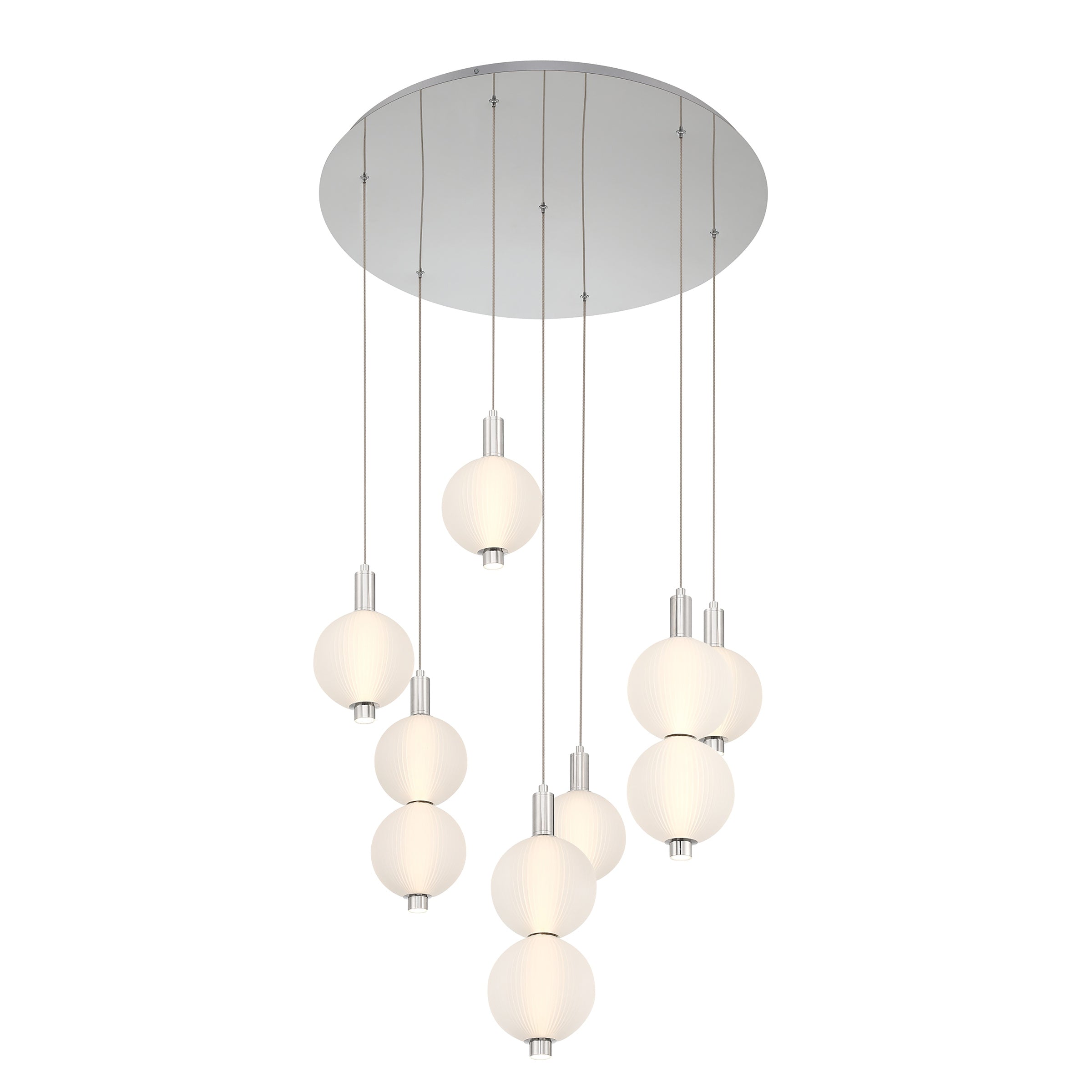 Eurofase 47191-020 Palmas LED Multi-Light Pendant in Polished Nickel