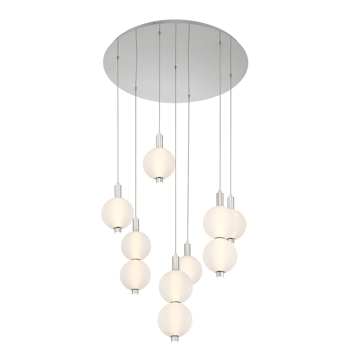 Eurofase 47191-020 Palmas LED Multi-Light Pendant in Polished Nickel