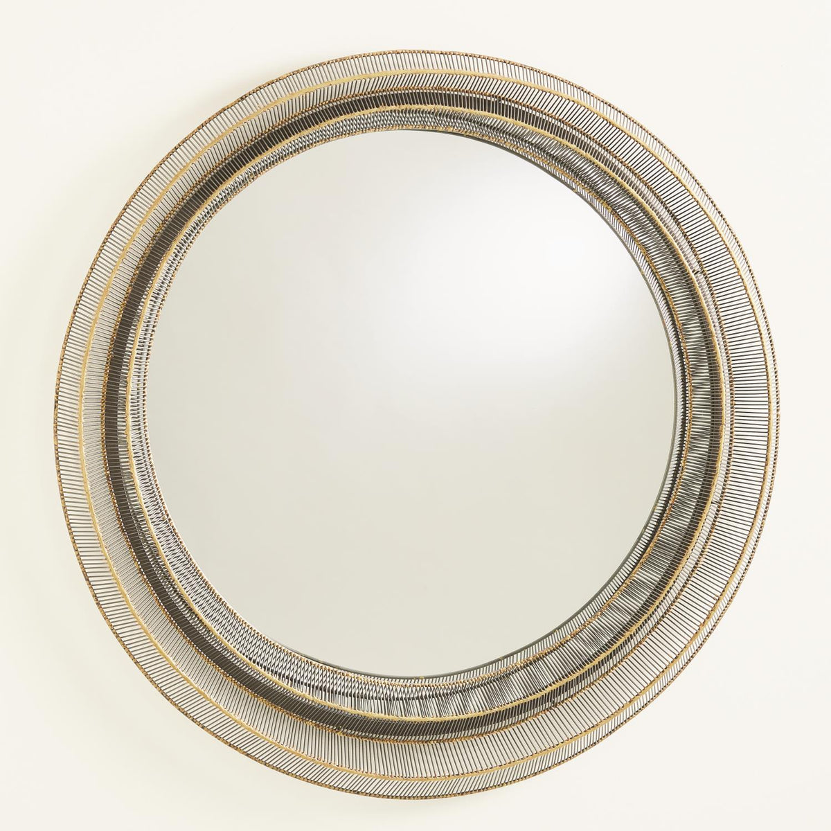Wire Ribbon Mirror - Natural Iron/Brass Braising
