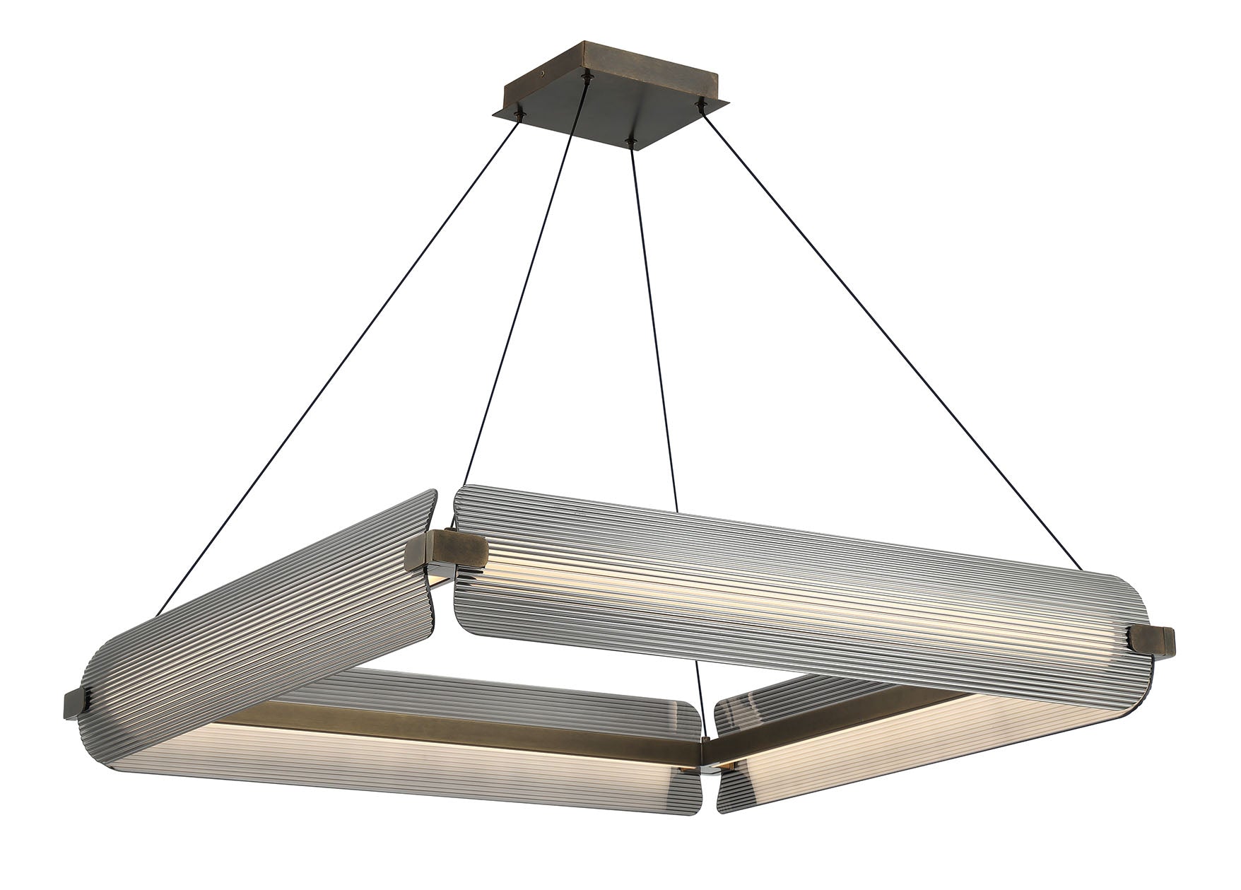 Eurofase 50053-018 Neoness LED Geometric Chandelier in Weathered Brass