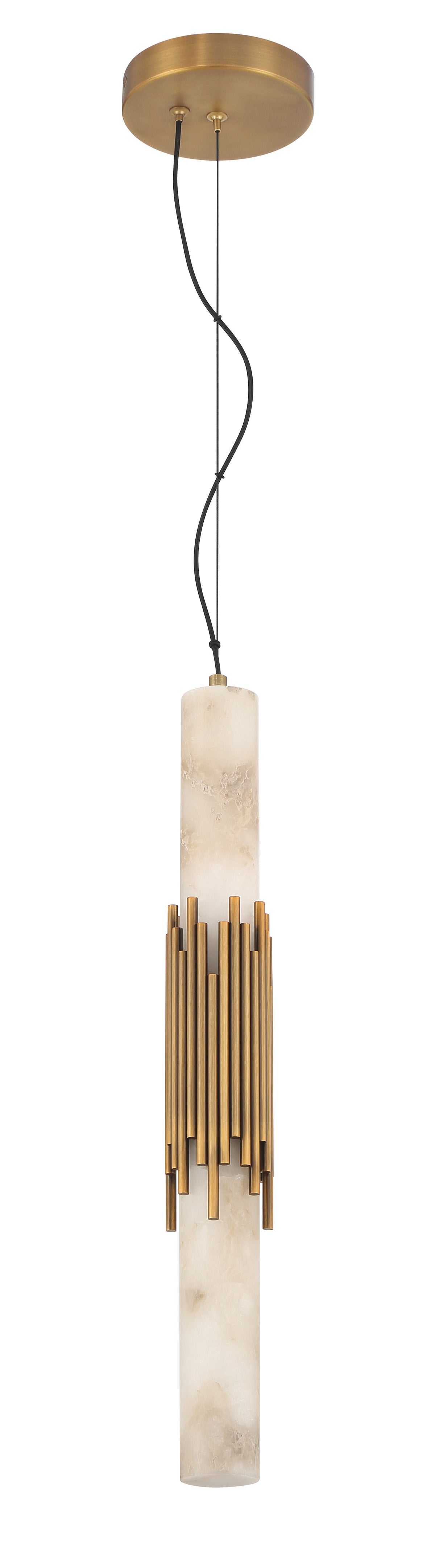 Eurofase 50353-026 Venna Albâtre LED Suspension en laiton antique