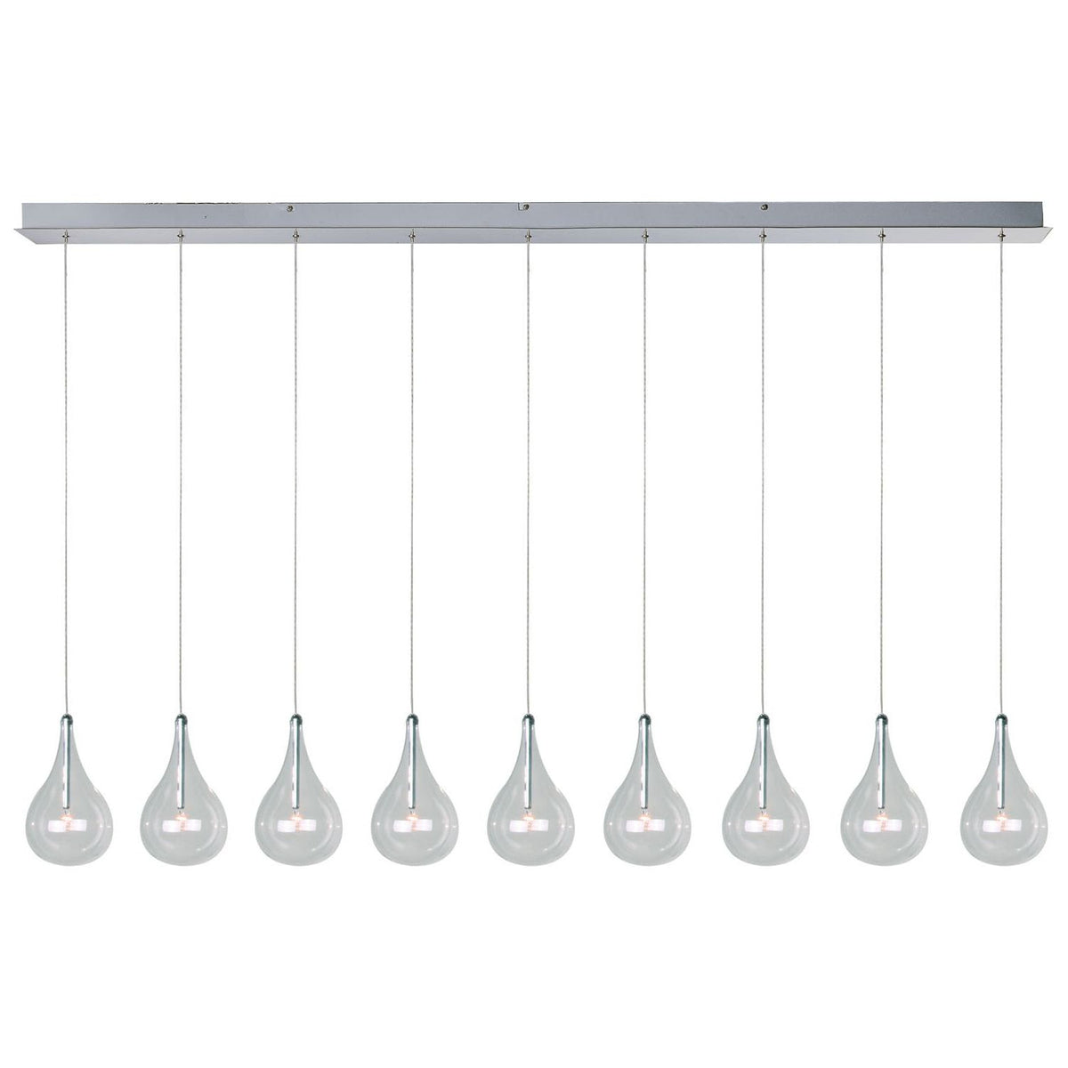 ET2 - E23119-18 - Nine Light Pendant - Larmes - Polished Chrome