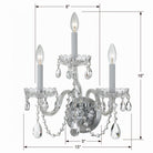 Crystorama - 1033-CH-CL-MWP - Trois lumières Murale - Cristal traditionnel - Chrome poli