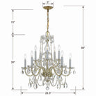 Crystorama - 1130-PB-CL-SAQ - Dix Lumières Suspendu - Cristal traditionnel - Laiton poli