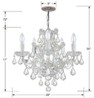 Crystorama - 4405-CH-CL-S - Mini lampe à six lumières Suspendu - Maria Theresa - Chrome poli