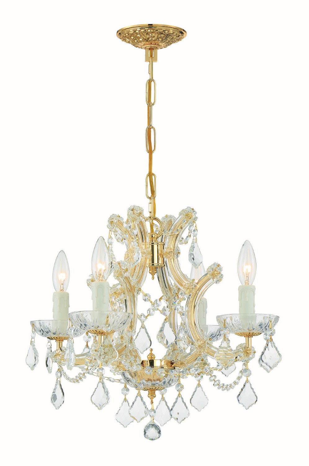 Crystorama - 4474-GD-CL-MWP - Mini lampe à quatre lumières Suspendu - Marie-Thérèse - Or