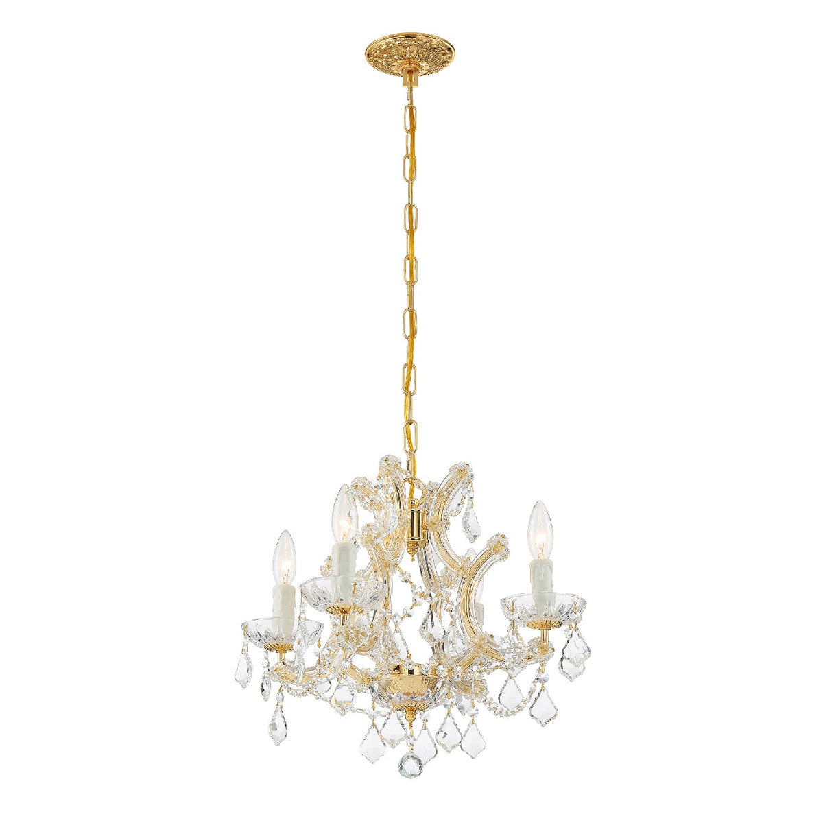Crystorama - 4474-GD-CL-S - Mini lampe à quatre lumières Suspendu - Marie-Thérèse - Or