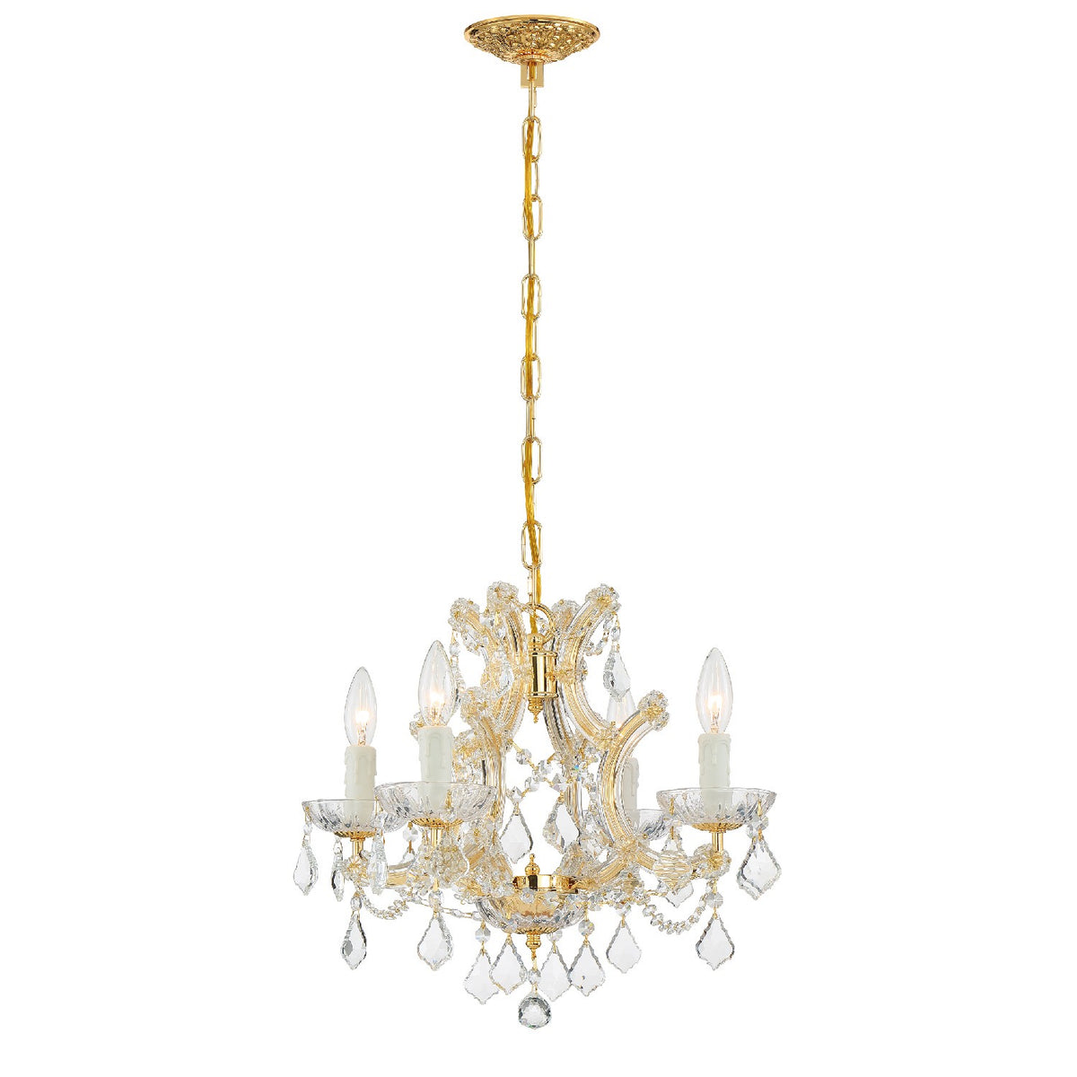 Crystorama - 4474-GD-CL-SAQ - Mini lampe à quatre lumières Suspendu - Marie-Thérèse - Or