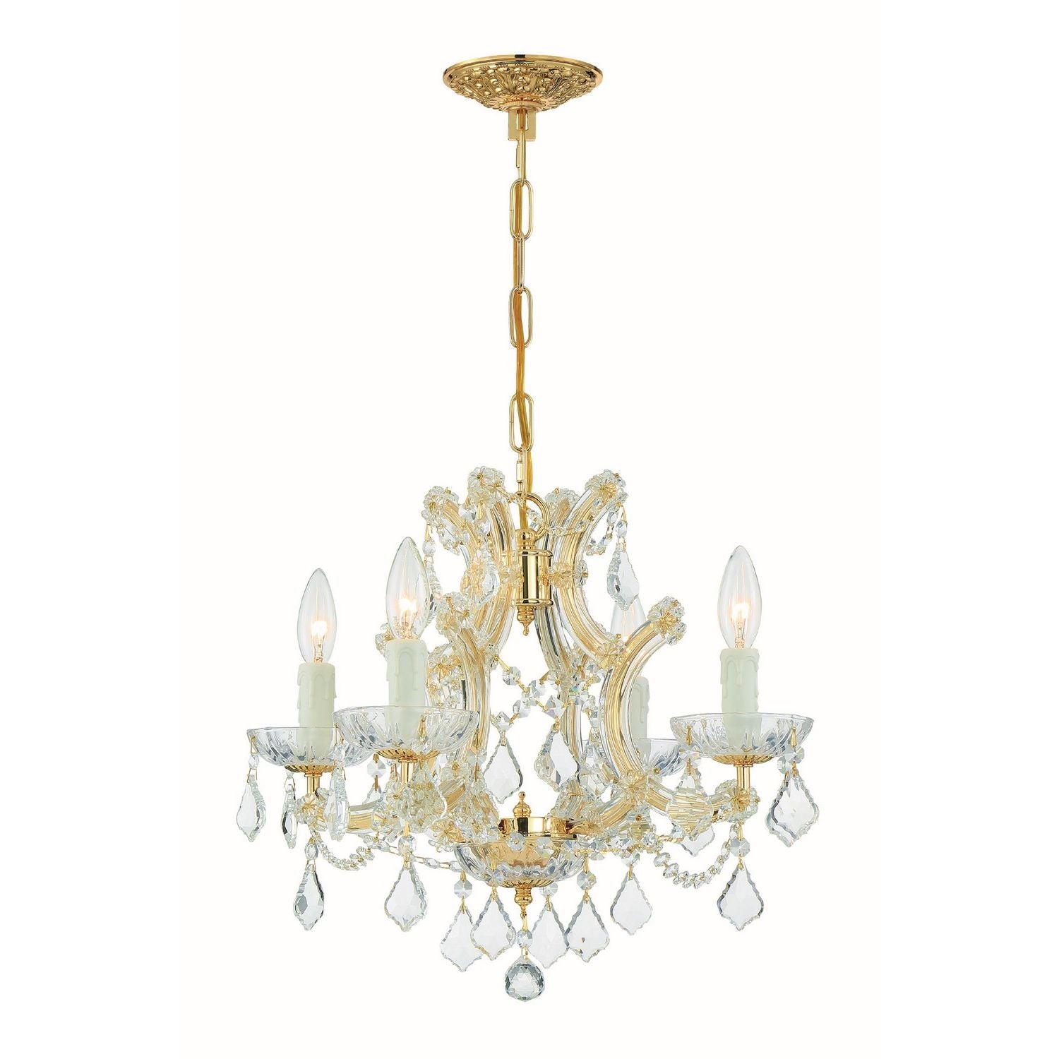 Crystorama - 4474-GD-CL-SAQ - Four Light Mini Chandelier - Maria Theresa - Gold