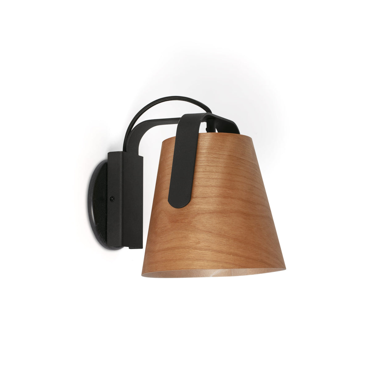 Faro Barcelona 29844-US Stood Wall Sconce in Black/Wood