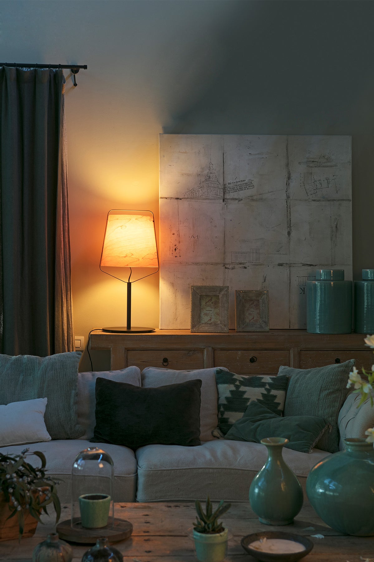 Faro Barcelona 29846-US Stood Table Lamp in Black/Wood