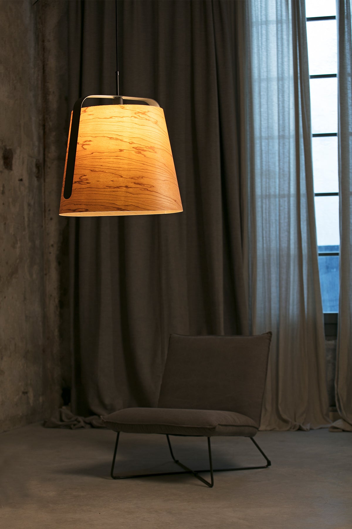 Faro Barcelona 29848-US Stood Pendant in Black/Wood