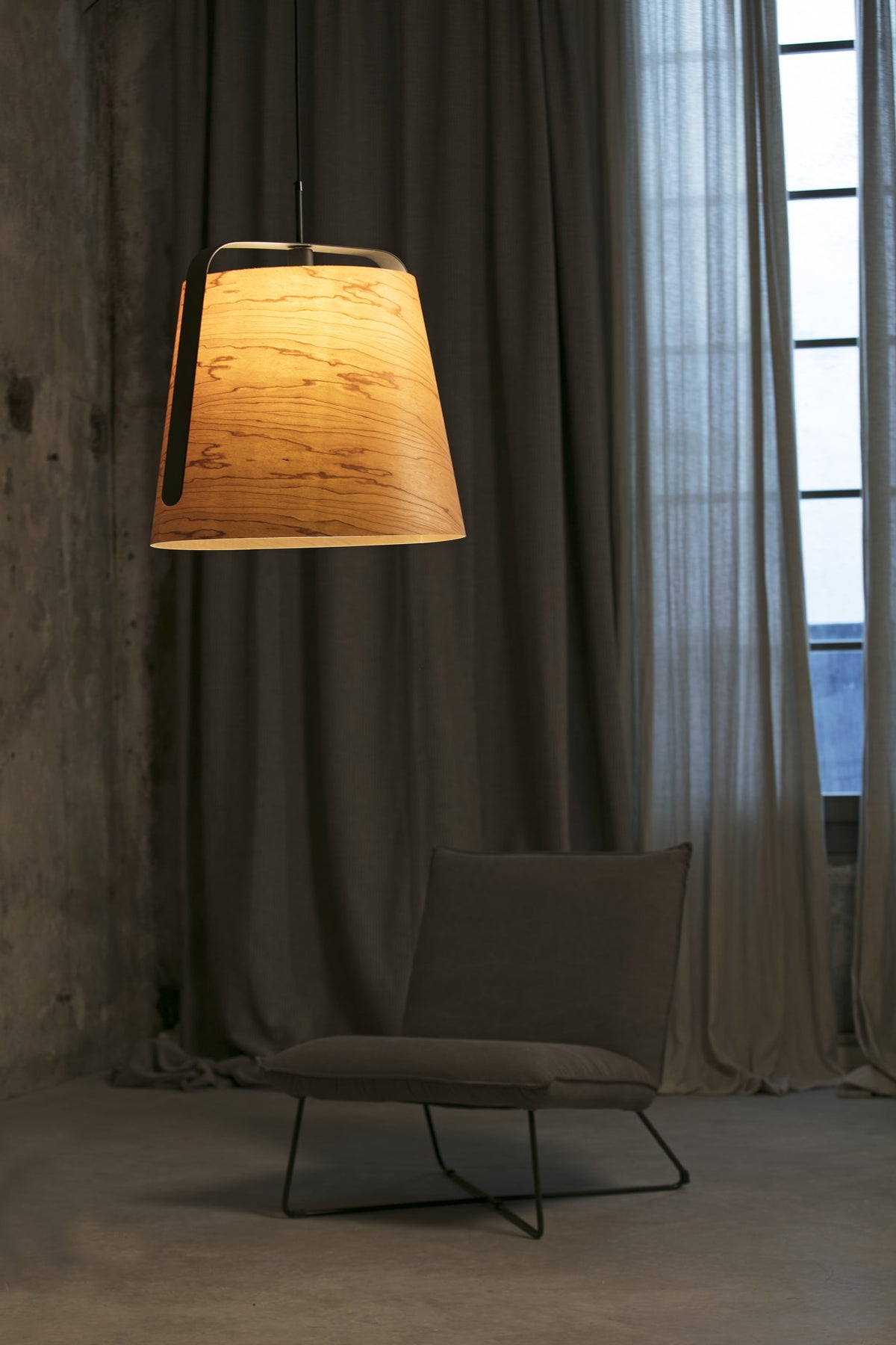 Faro Barcelona 29848-US Stood Pendant in Black/Wood