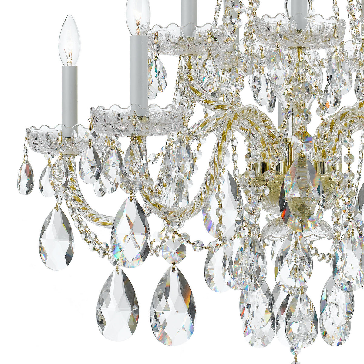 Crystorama - 1110-PB-CL-MWP - Dix Lumières Suspendu - Cristal traditionnel - Laiton poli