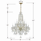 Crystorama - 1110-PB-CL-MWP - Dix Lumières Suspendu - Cristal traditionnel - Laiton poli