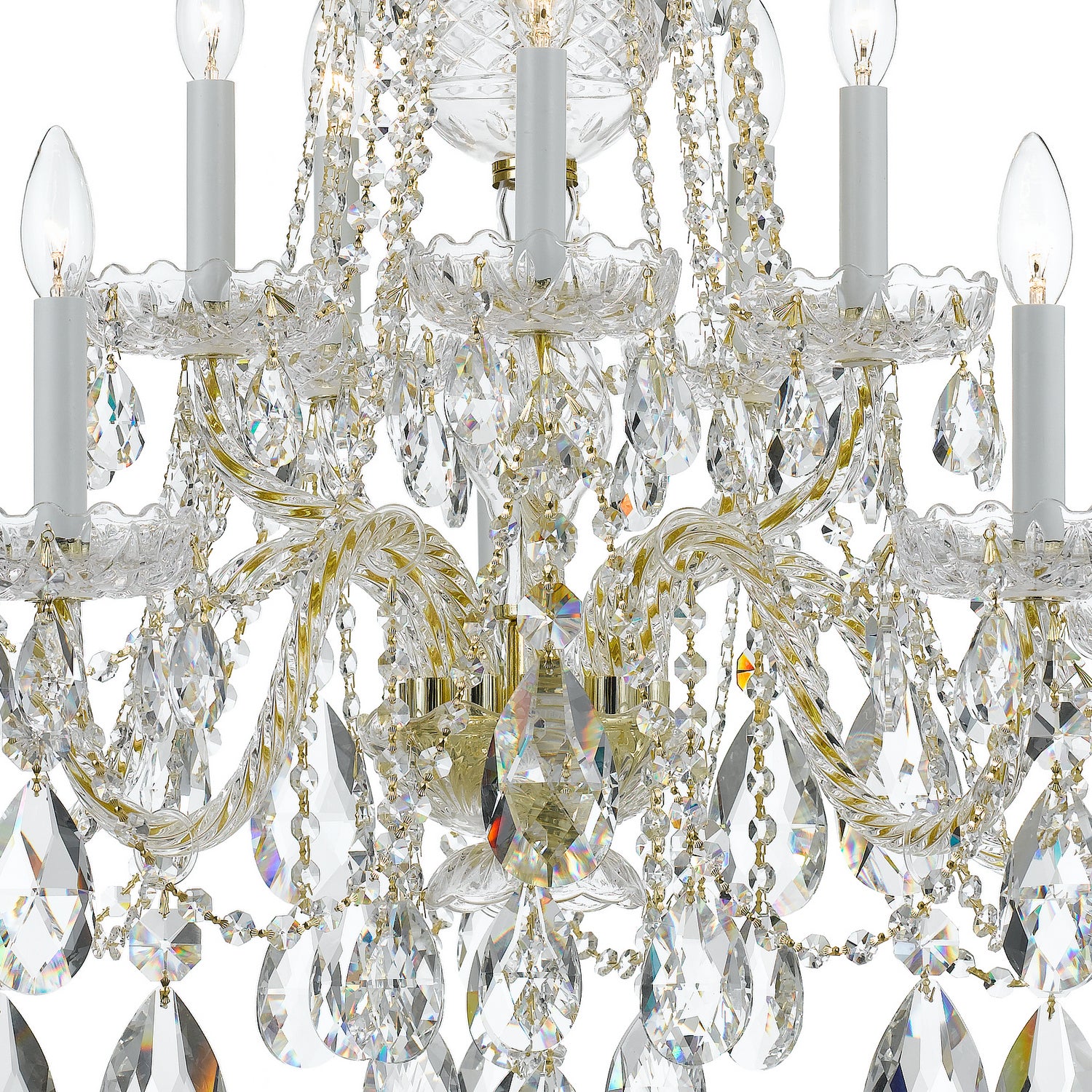 Crystorama - 1110-PB-CL-S - Dix lumières Suspendu - Cristal traditionnel - Laiton poli
