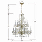 Crystorama - 1137-PB-CL-MWP - 12 Lumières Suspendu - Cristal traditionnel - Laiton poli