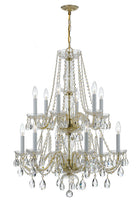Crystorama - 1137-PB-CL-MWP - 12 Lumières Suspendu - Cristal traditionnel - Laiton poli