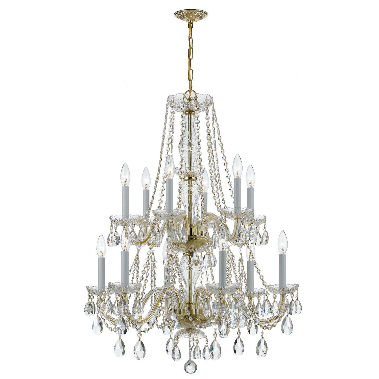 Crystorama - 1137-PB-CL-S - 12 Light Chandelier - Traditional Crystal - Polished Brass