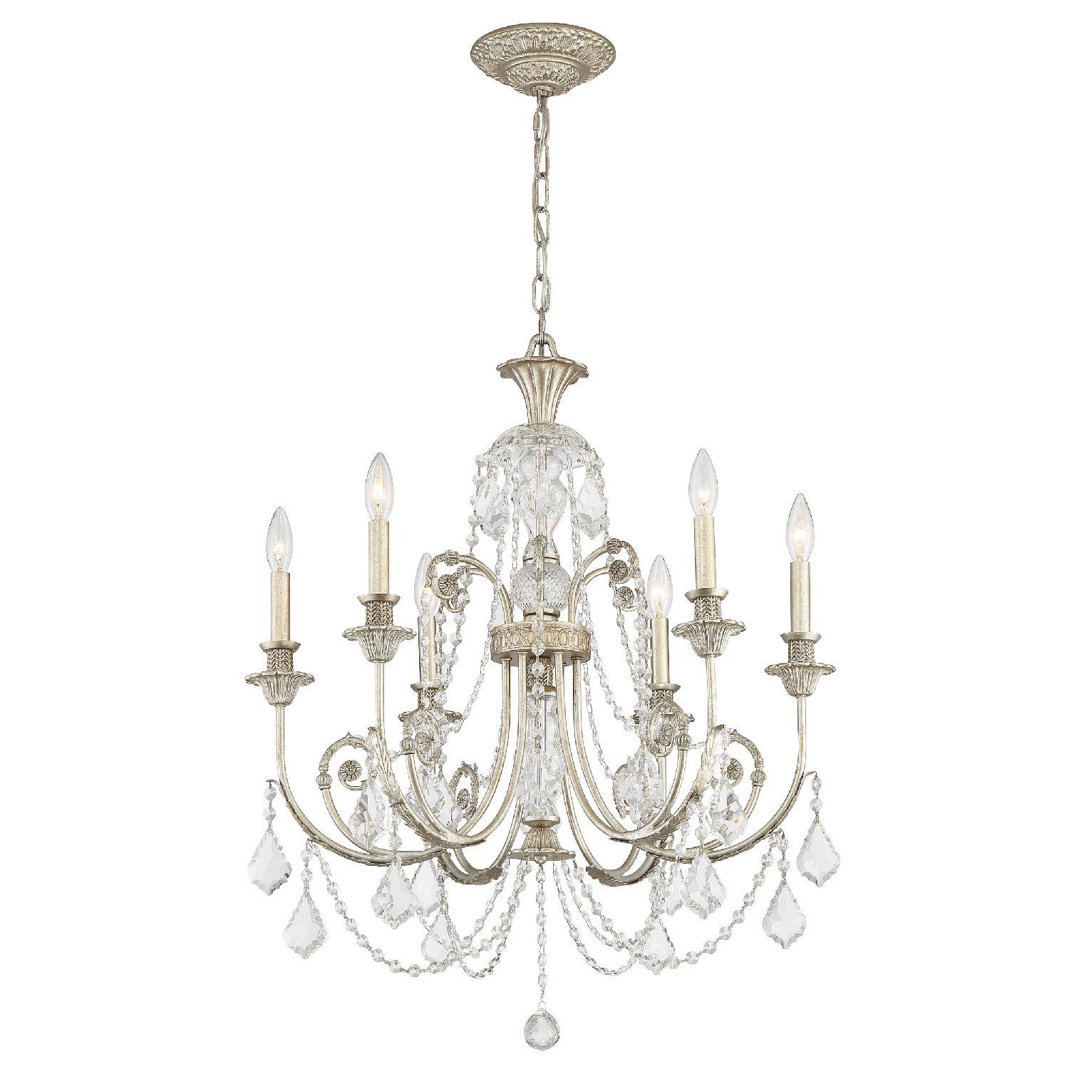 Crystorama - 5116-OS-CL-MWP - Six lumières Suspendu - Regis - Olde Silver