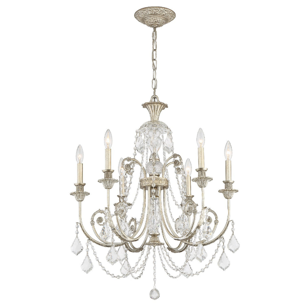 Crystorama - 5116-OS-CL-MWP - Six lumières Suspendu - Regis - Olde Silver