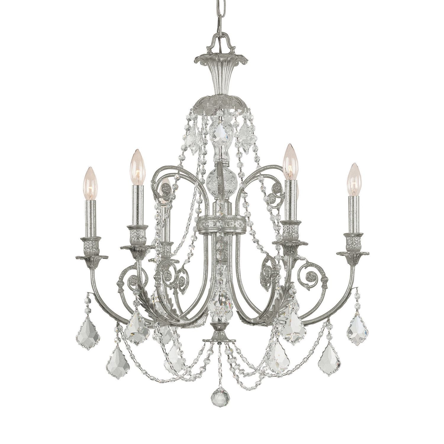 Crystorama - 5116-OS-CL-MWP - Six lumières Suspendu - Regis - Olde Silver