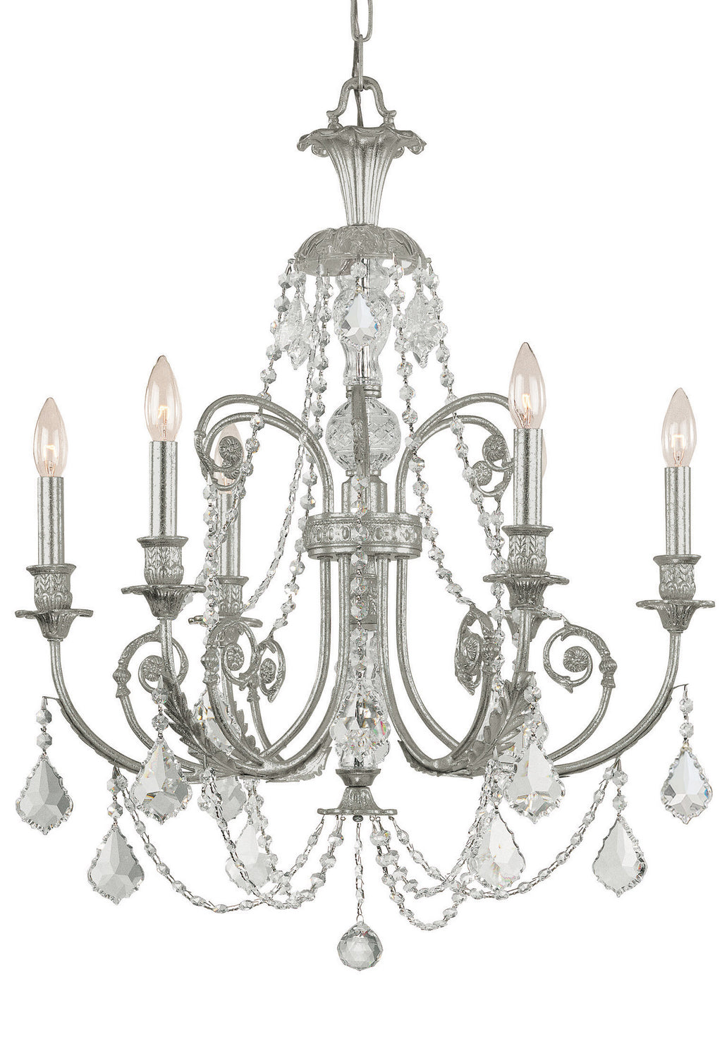 Crystorama - 5116-OS-CL-MWP - Six lumières Suspendu - Regis - Olde Silver