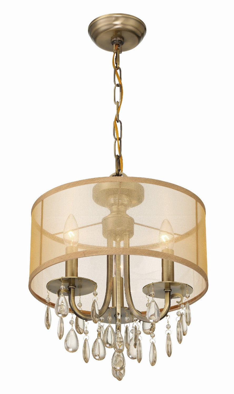 Crystorama - 5623-AB - Mini lampe à trois lumières Suspendu - Hampton - Laiton antique