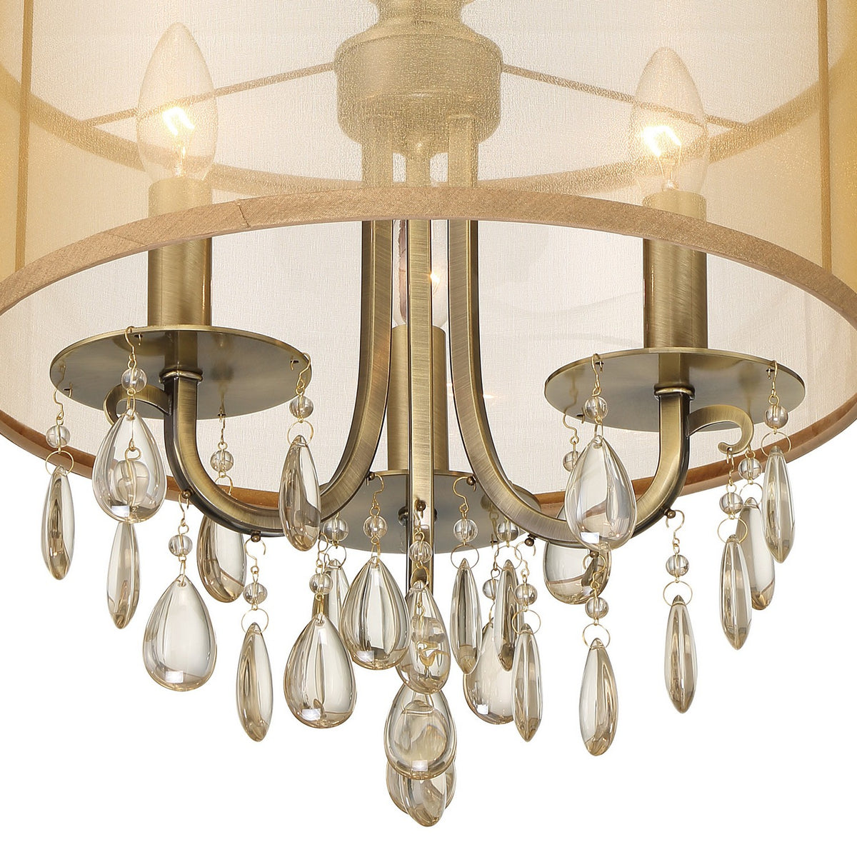 Crystorama - 5623-AB - Mini lampe à trois lumières Suspendu - Hampton - Laiton antique