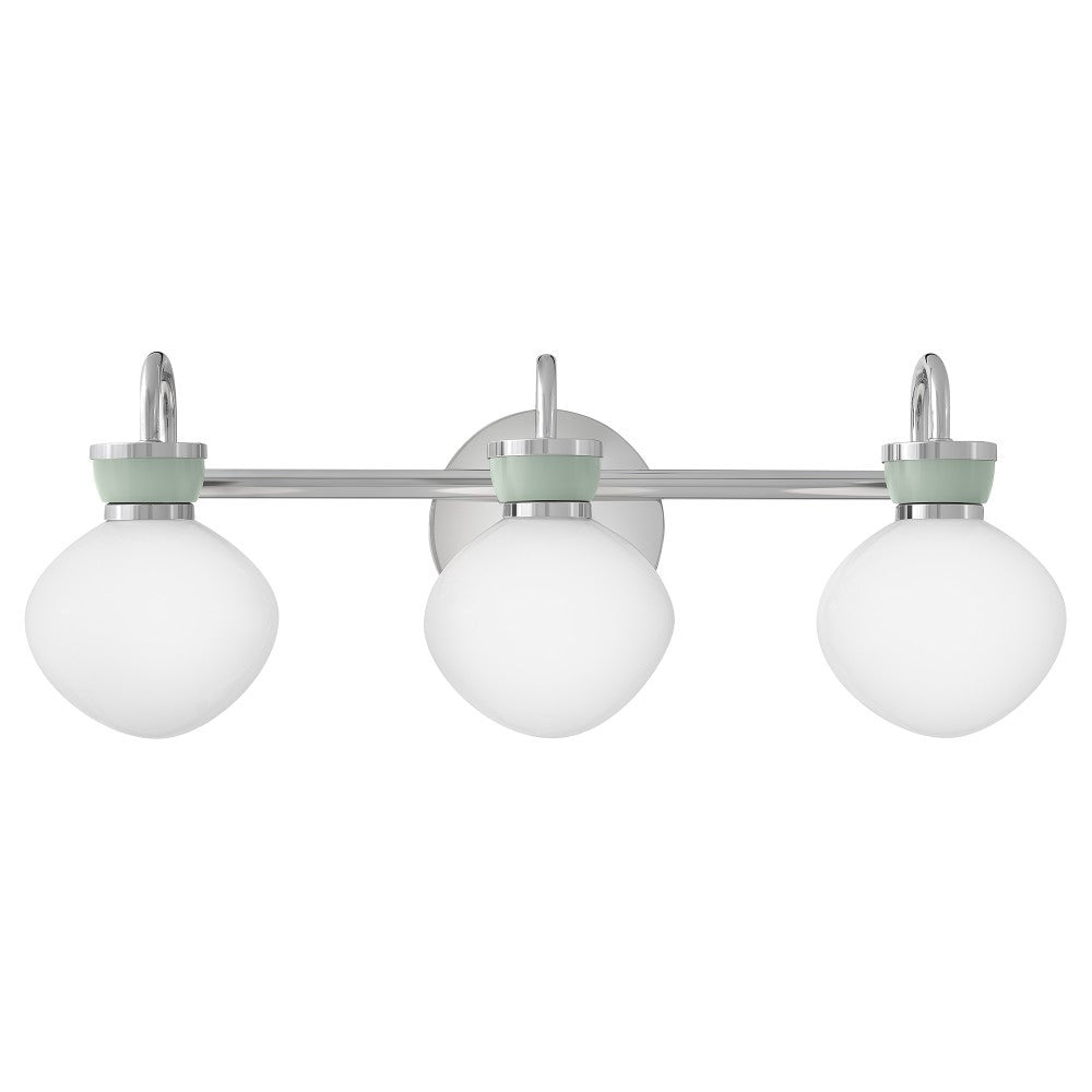 Meuble-lavabo Lucy Lark 85593CM-SF en chrome avec accents vert d'eau