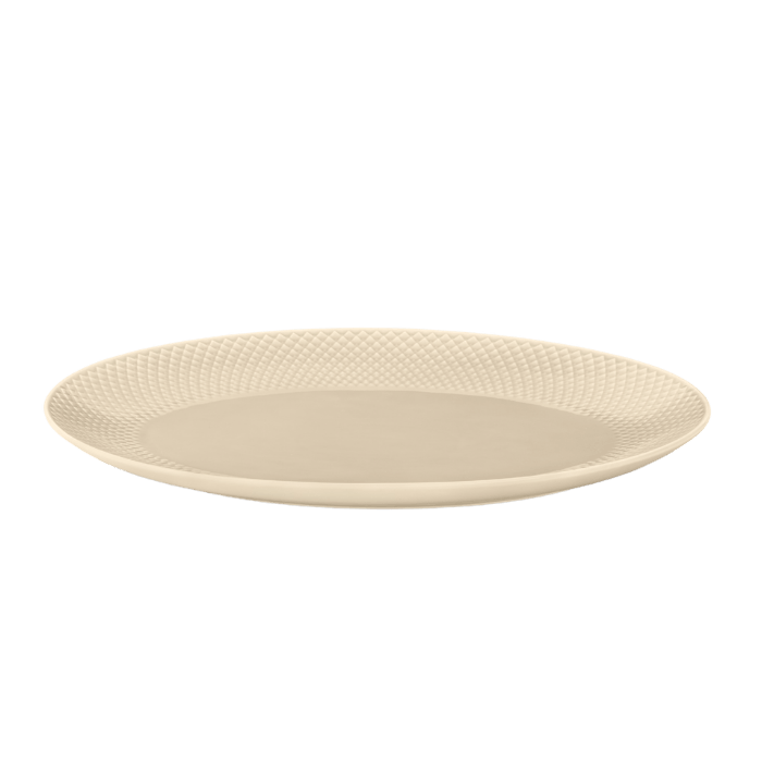 Lyngby Porcelæn 201871 Plat de service ovale Rhombe Earth en marbre