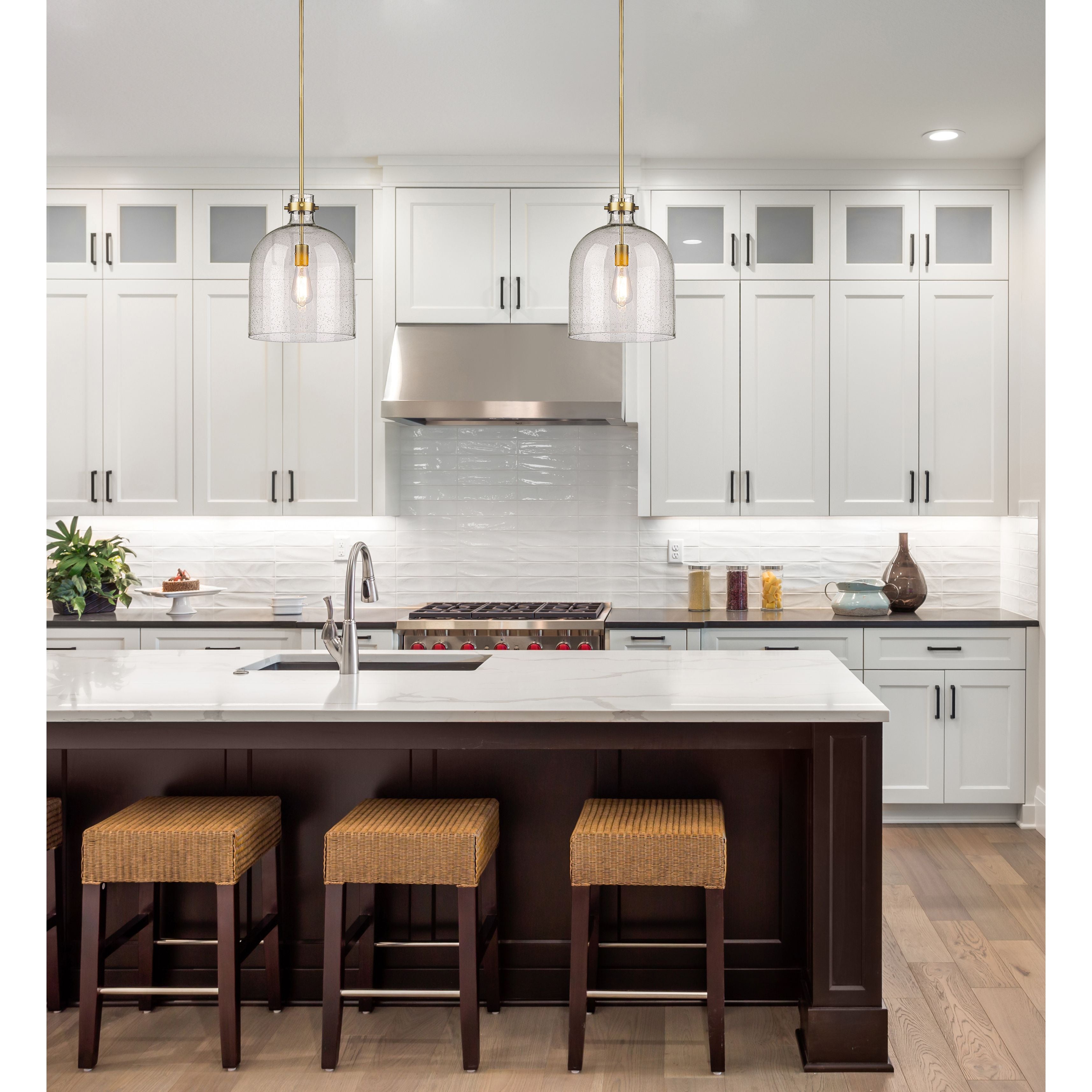 Z-Lite 817-12RB Pearson Pendant in Rubbed Brass room shot