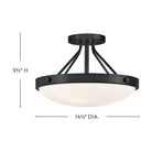 Lark 84363BK Gus Semi-Flush Mount in Black