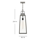 Lark 82002AL Hugh Hanging Lantern in Antique Brushed Aluminum
