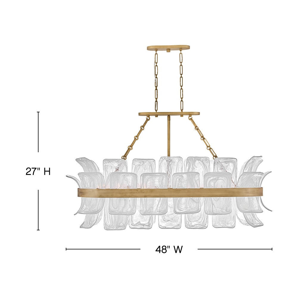 Fredrick Ramond FR46915BNG Fleur Linear Chandelier in Burnished Gold