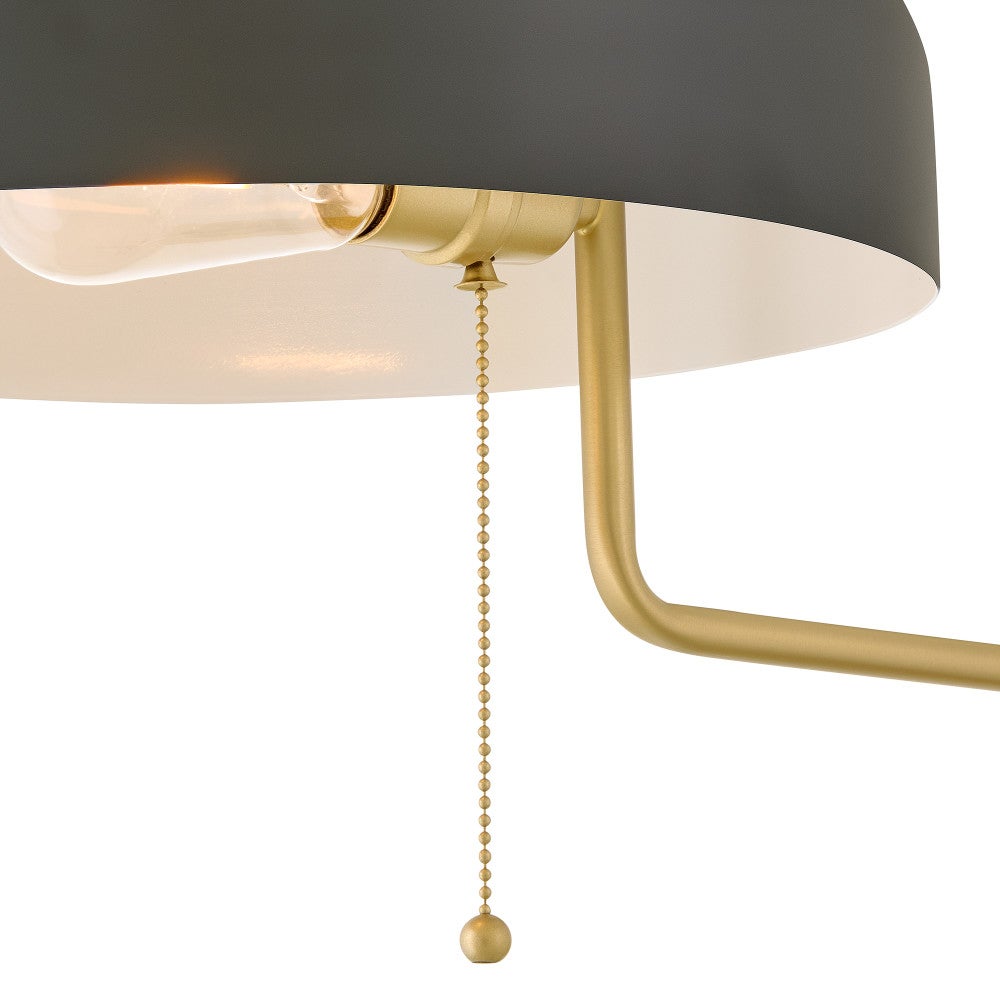 Lark 84480LCB-BK Ledger Articulating Sconce in Lacquered Brass with Black accents