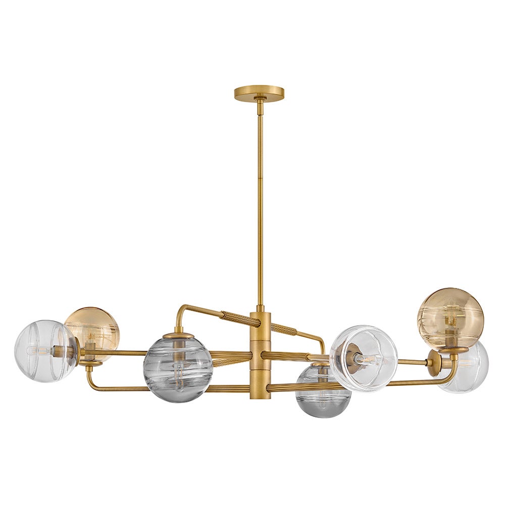 Fredrick Ramond FR30508HBR Oberon Adjustable Tier Chandelier in Heritage Brass