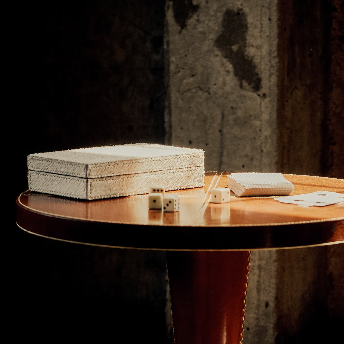 Gabe Leather Accent Table